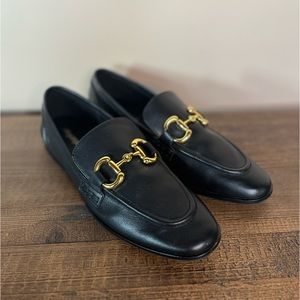 Jeffrey Campbell Black Loafers with Gold Accents